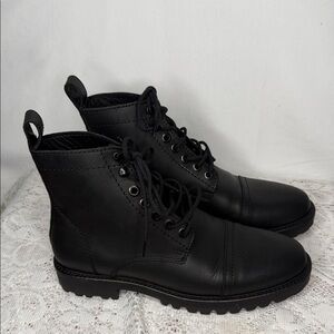 NWOT Patina Portland leather black lace up combat casual boots sz 8.5